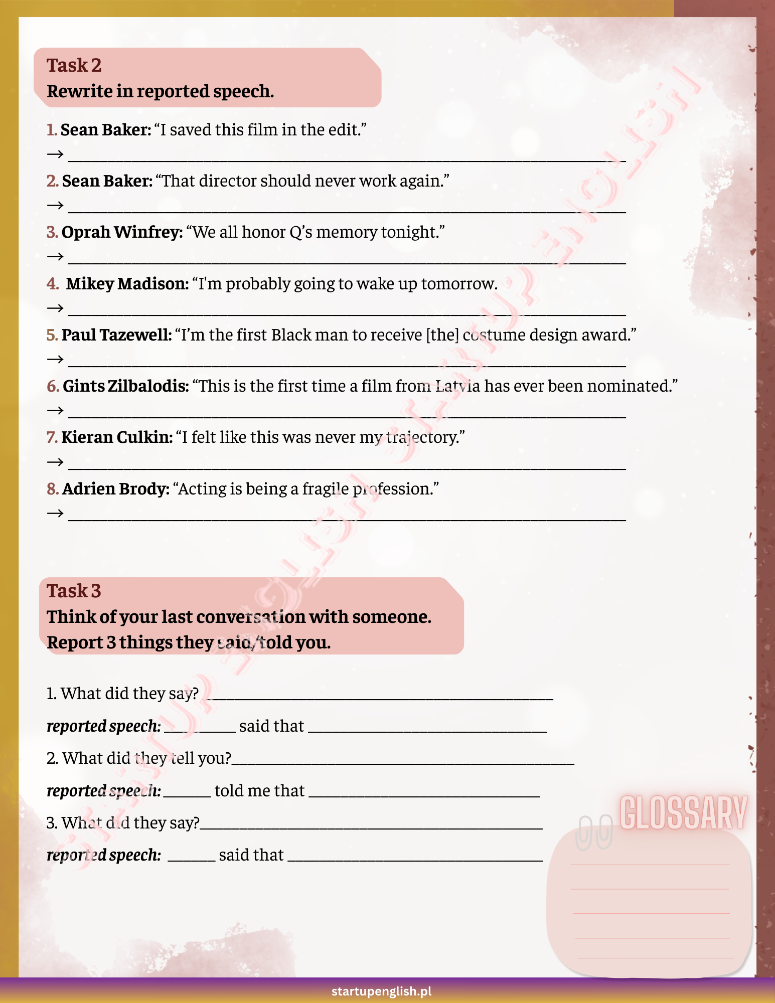 And the Oscar goes to... Reported Speech! - obrazek 5